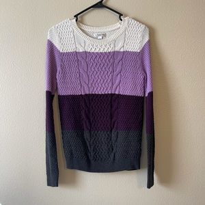 Purple Color Block Sweater